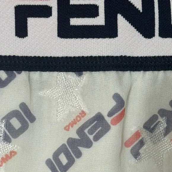 FENDI Mania Peated Midi Skirt Red Blue White Silk Blend Size XXS Designer Luxury - Picture 11 of 13